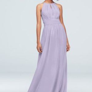High-Neck Chiffon Bridesmaid Dress with Keyhole. Iris